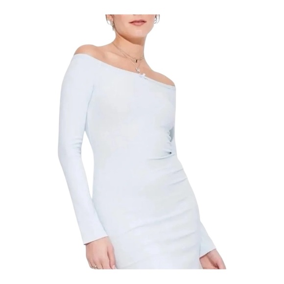wild fable Dresses & Skirts - 🌸2/$20 NWT Wild Fable Women's Off Shoulder Lace Trim Mini Dress- Light Blue XL